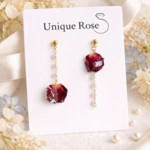 Falling Rose Petal Pearl Earrings