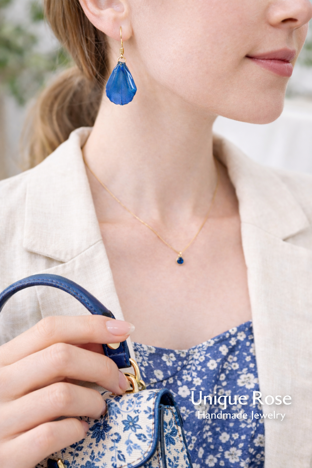 Blue Gesang Petal Drop Earrings - Image 4