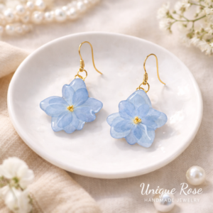 Blue Hydrangea Bloom Earrings