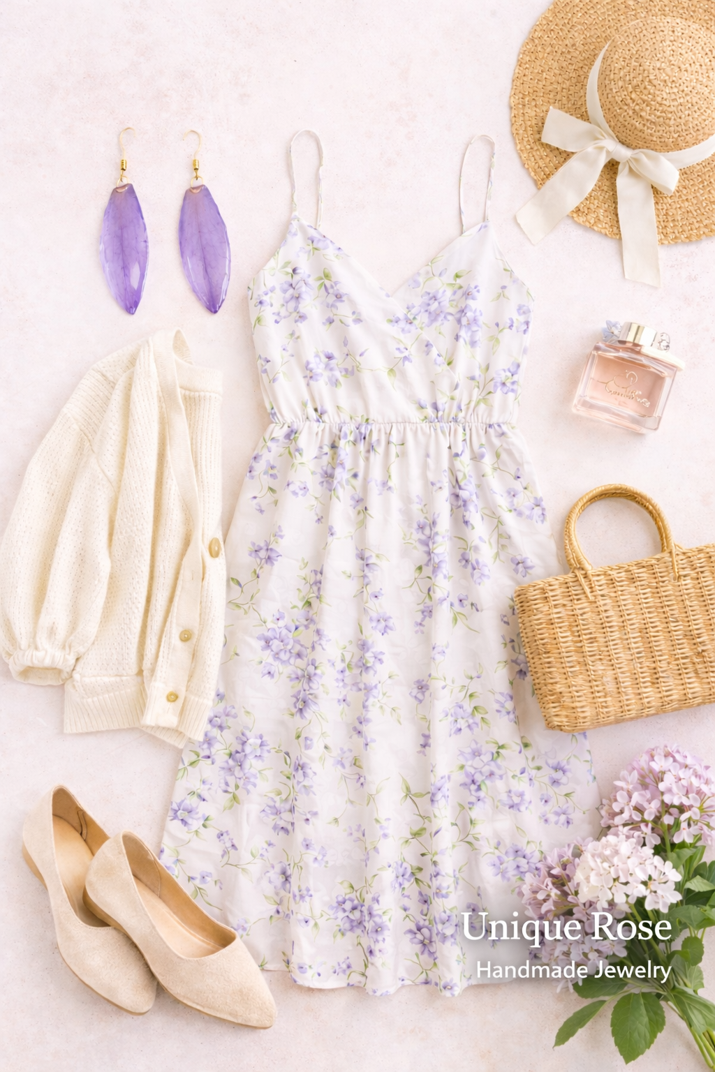 Lavender Water Lily Petal Earrings - Image 7