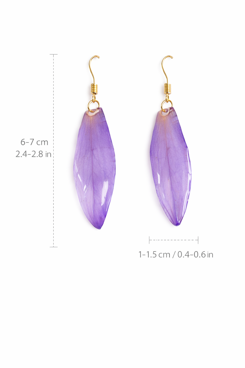 Lavender Water Lily Petal Earrings - Image 8
