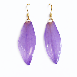 Lavender Water Lily Petal Earrings