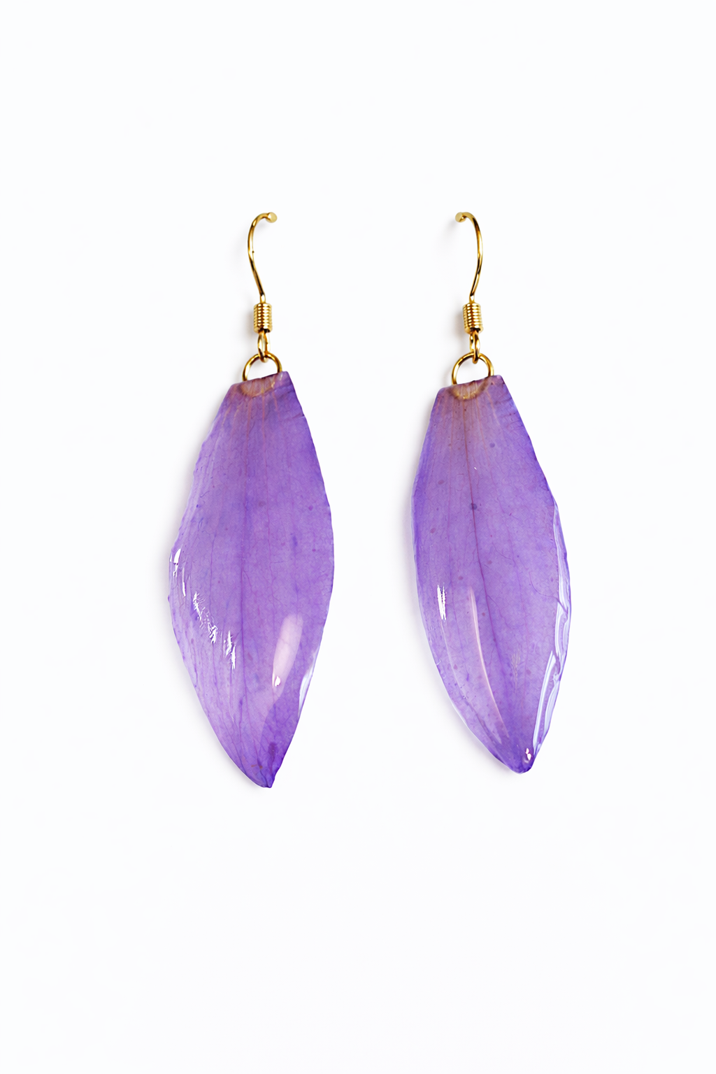 Lavender Water Lily Petal Earrings