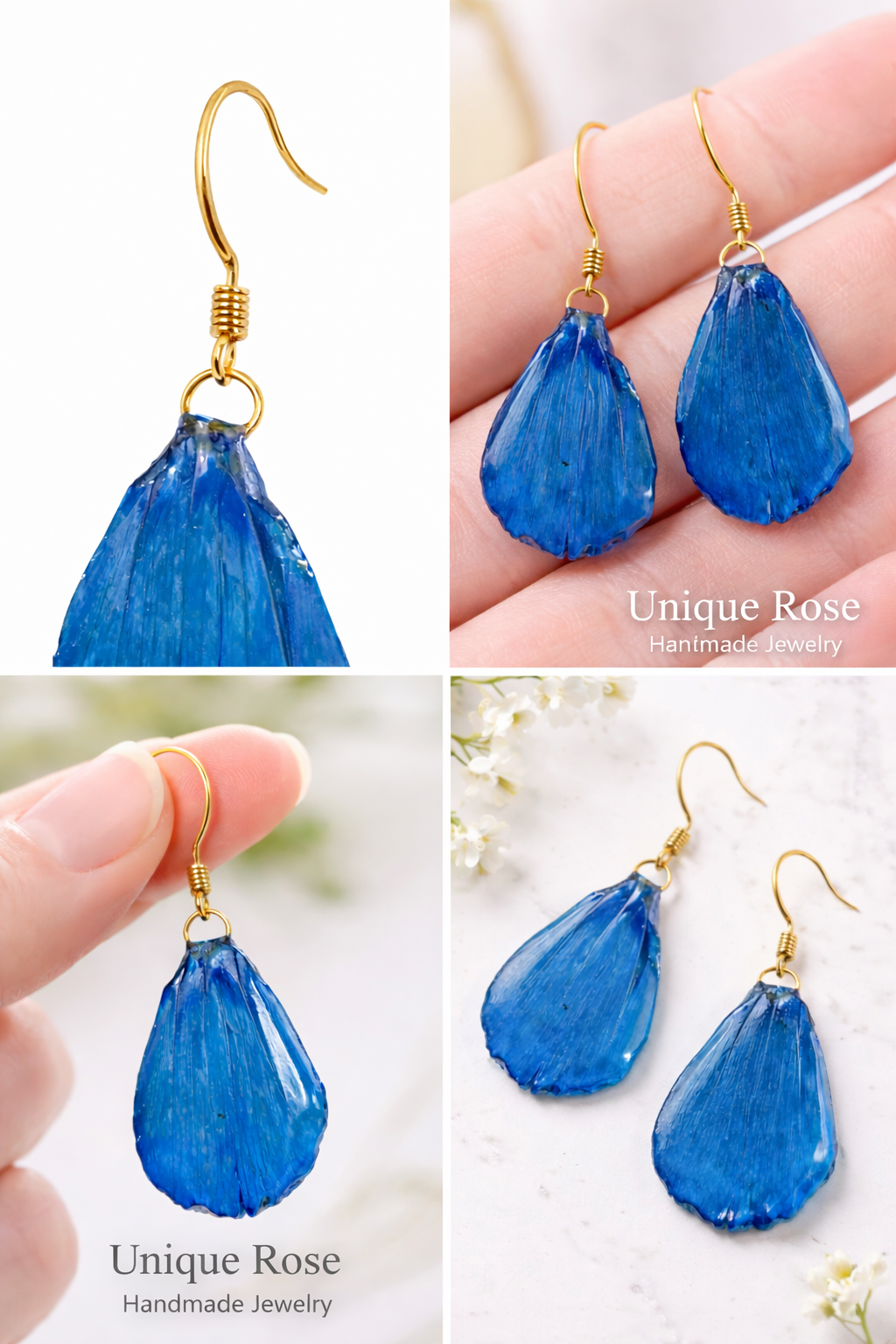 Blue Gesang Petal Drop Earrings - Image 5