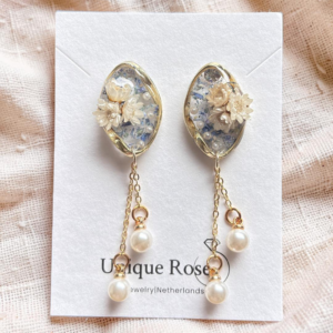 Blue Blossom Pearl Earrings