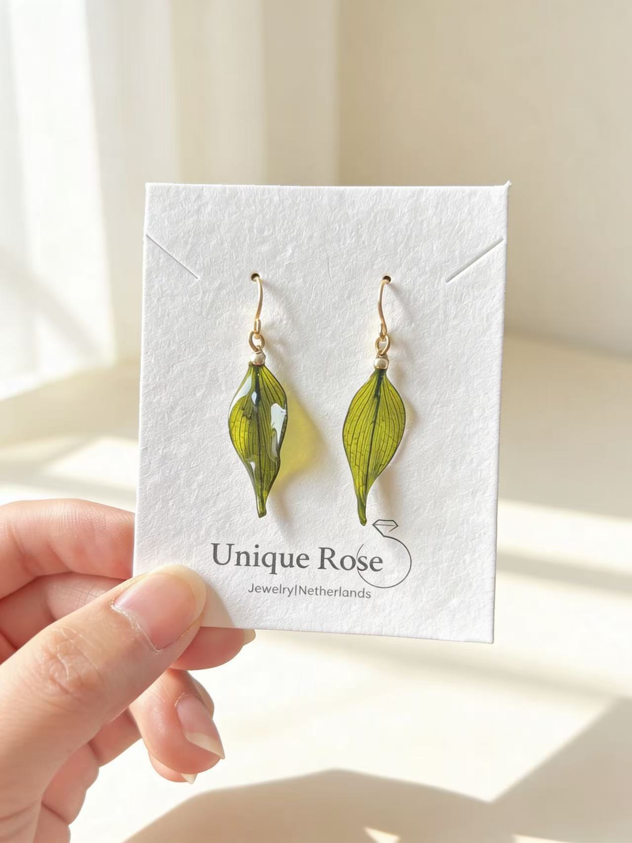 Leaf Veil Resin Earrings - Image 3