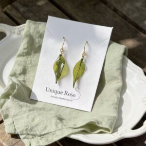 Leaf Veil Resin Earrings