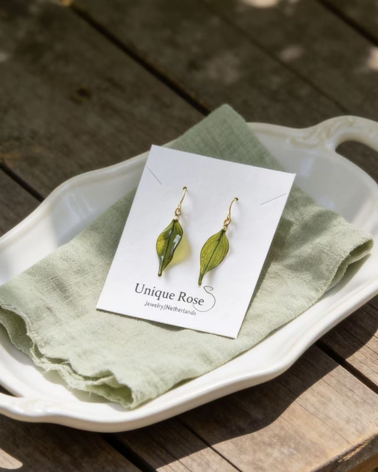 Leaf Veil Resin Earrings - Image 5